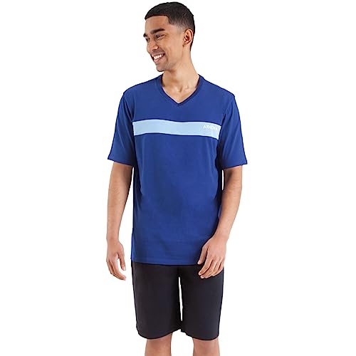 ATHENA Zestaw Pijama Mężczyźni, Niebieski Chronos/Pończochy Czarne, S