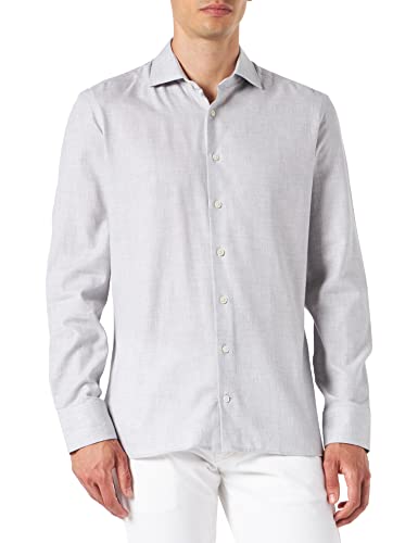 Hackett London Koszula męska z teksturą melanżu, 945 szary, S
