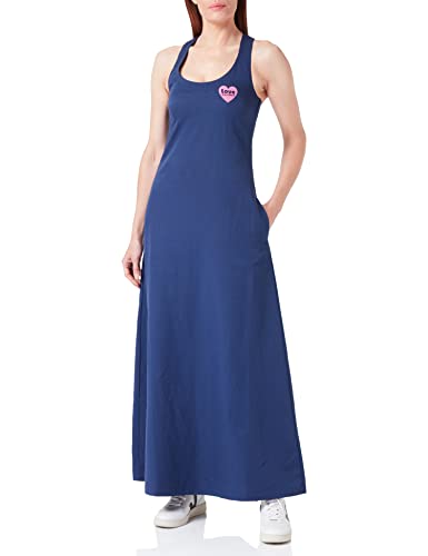 Love Moschino Damska sukienka z długimi ramiączkami, ciemnoniebieska, rozmiar 38, ciemnoniebieski, 38