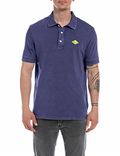 Replay Męska koszula polo M3076A, 880 Navy Blue, L, 880 Navy Blue, L