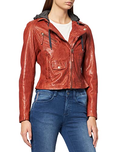 Freaky Nation Easy Biker-Fn damska kurtka skórzana, chestnut, S