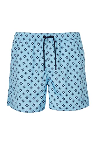 Emporio Armani Swimwear Męskie bokserki kąpielowe Emporio Armani Micropattern, niebieskie (Sky Blue), 52, niebieski (Sky Blue)