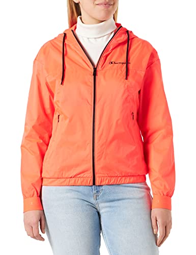 Champion Damska kurtka z kapturem Legacy Outdoor powlekana nylonowa, Róża truskawkowa, L