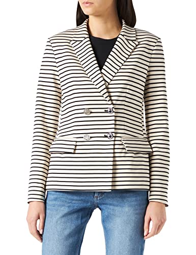 Pinko Damski ASSAGO Giacca Punto Roma RIGAT płaszcz, CEB_Ecru/BLU Navy, 40