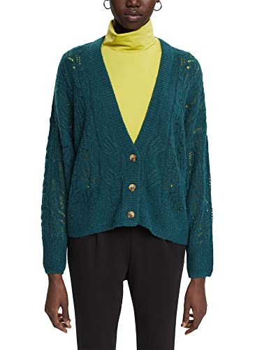 edc by ESPRIT Damska kurtka z dzianiny, 370 / zielony, S