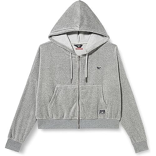 Superdry Vintage Crop Ziphood Damska bluza z kapturem, Szary Marl, 44