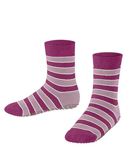 FALKE Uniseks - dzieci Kapcie Simple Stripes K HP Zrównoważona Bawełna z wypustkami na podeszwie 1 Para, Różowy (Gloss 8550), 35-38 (9-12 lata)