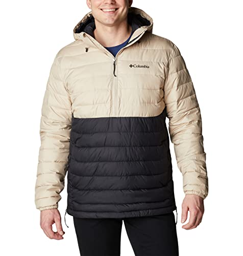 Columbia Męska kurtka Powder Lite izolowana w stylu anorakowym, Antyk Fossil/czarny, XL