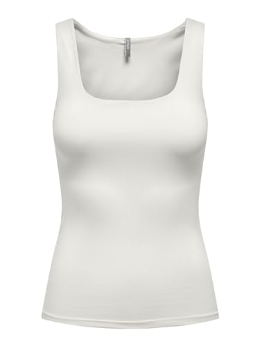 ONLY Women's ONLEA S/L 2-Ways FIT JRS Top, Cloud Dancer, M