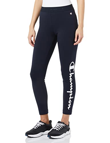 Champion Damskie legginsy Legacy American Classics Big Logo Crop modelujące, blu marino, S