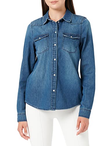 VERO MODA Women's VMMARIA LS Slim Shirt Mix New NOOS bluzka, Medium Blue Denim, M, niebieski (medium blue denim), M