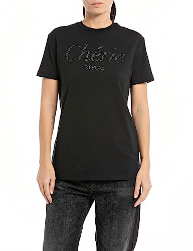 Replay T-shirt damski, 098 BLACK, XS