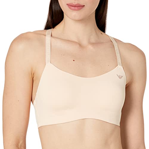 Emporio Armani Damski biustonosz z mikrofibry i koronki, wyściełany, Jogurt, M