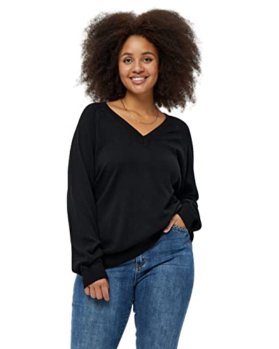 Peppercorn Damski sweter Gabrina z dekoltem w serek Curve, czarny, 18