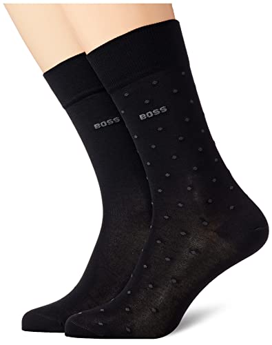BOSS Męskie skarpetki 2P RS Dots MC Regular_Socks, Black1, 43-46, czarny (Black1), 43-46
