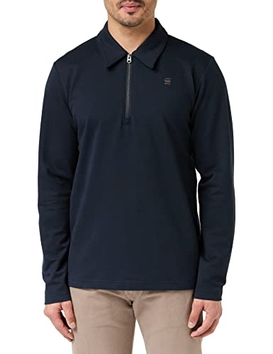 G-STAR RAW Męska koszulka polo z zamkiem błyskawicznym Regular Tweeter, Niebieski (Salute D23170-d136-c742), XL