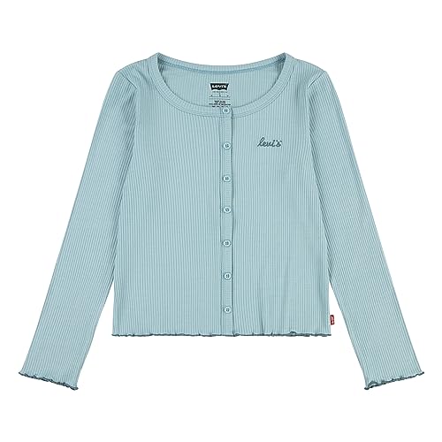 Levi's Dziewczęcy kardigan Lvg Solid Ls Scoop Neck Rib do 4ej294, Aqua Sea Blue, 12 lat