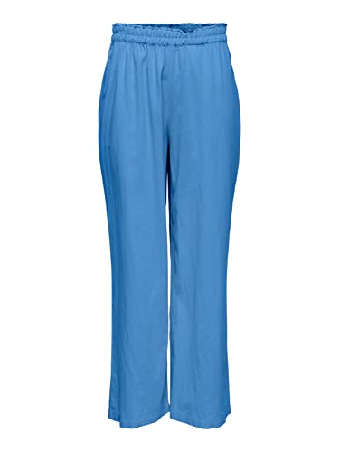 ONLY Spodnie damskie z wysokim stanem, mieszanka lnu, Prowansja, (3XL) W / 32L