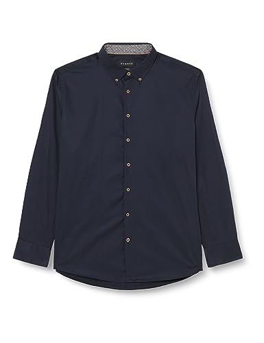 bugatti Górna część męska koszula rekreacyjna 1:1 rękaw, Marine-390, 3XL