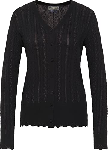 DreiMaster Kardigan z guzikami damski 39423527, czarny, XL-XXL