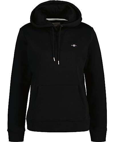 GANT Damska bluza z kapturem Rel Shield, czarny, XXL