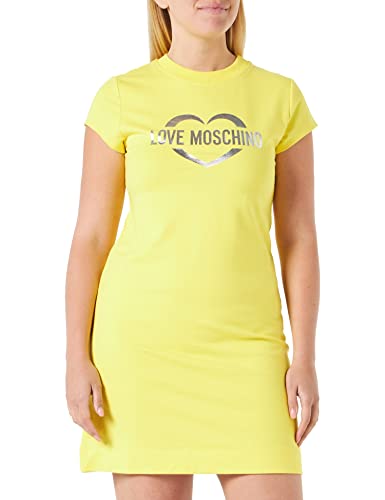 Love Moschino Damska sukienka o kroju slim fit, krój trapezowy, żółty, rozmiar 44, żółty, 44