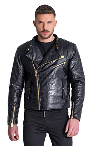 Gianni Kavanagh Męska kurtka Black Berlin Biker Jacket, czarny, S