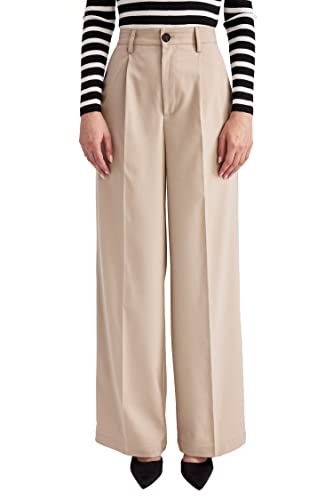 DeFacto Damskie spodnie do biegania z dzianiny na co dzień – standardowy krój, spodnie do joggingu, damskie spodnie do joggingu, dres do joggingu, beżowy, 36