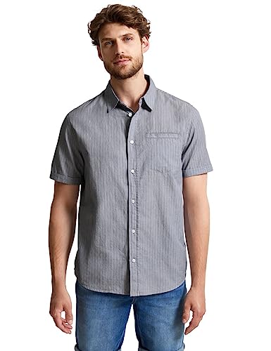 Street One MEN Męska koszula z krótkim rękawem, niebieski (Night Blue), L