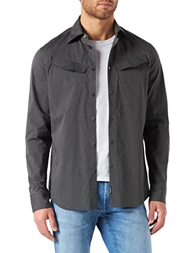 G-STAR RAW Męska koszula ze skośną kieszonką, Mehrfarbig (Lt Shadow Htr C965-b500), S