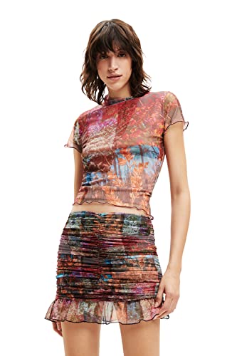 Desigual Koszulka damska, Wykończenie materiału, XL