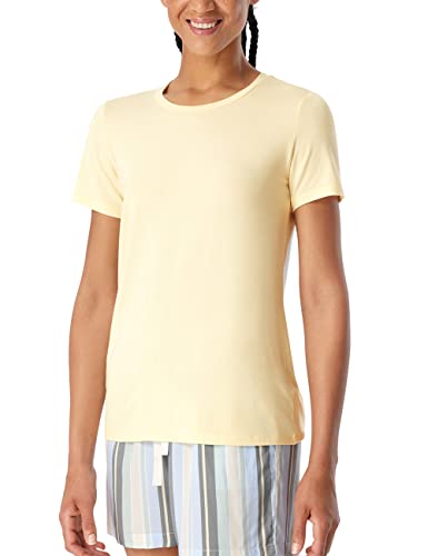 Schiesser Damski T-Shirt Top Piżamowy, Żółty, 36, Żółty, 36