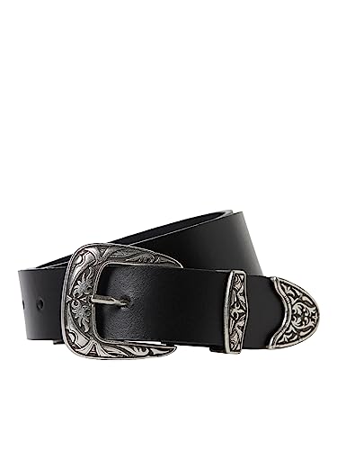Bestseller A/S Męski pasek Jacvintage Leather Belt, czarny, 105, czarny