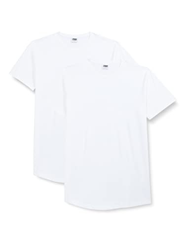 Urban Classics Męski t-shirt w kształcie Long Tee, 2 sztuki, biały, S