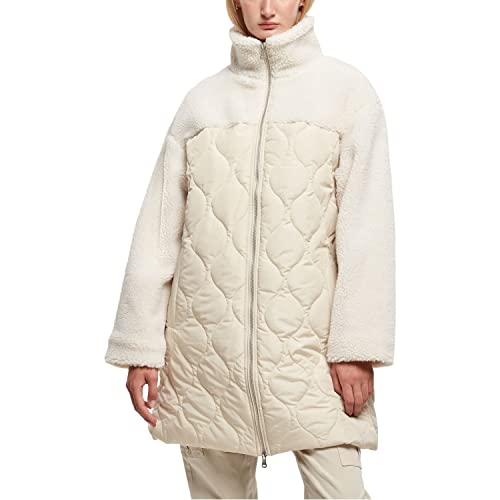 Urban Classics Damski płaszcz oversized Sherpa pikowany, oversize Fit damski płaszcz z taftą z podszewką, dostępny w dwóch kolorach, rozmiary XS-5XL, softseagrass/whitessand, 3XL