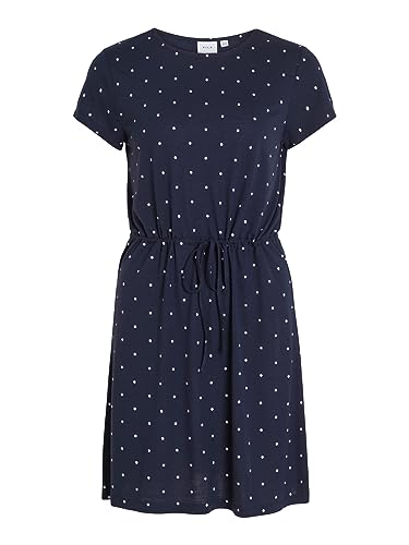 Vila Sukienka damska, Navy Blazer/Aop: białe kropki, XS