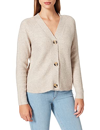 ONLY Damski sweter z dzianiny z guzikami, Pumice Stone Melange, M