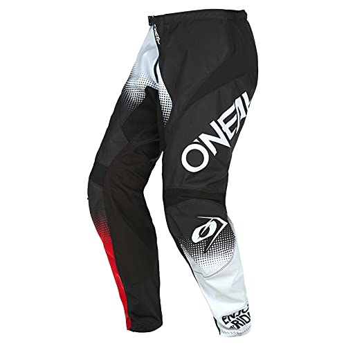O'NEAL | Spodnie Motocross | Enduro MX | Maksymalna swoboda ruchów, lekka, oddychająca i wytrzymała konstrukcja | Element Racewear V.22 Pants | Dorośli | Black White Red | Rozmiar 34/50