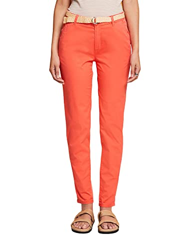 ESPRIT Damskie spodnie 023EE1B333, 870/CORAL ORANGE, 42/34, 870 / Coral Orange, 42W / 34L