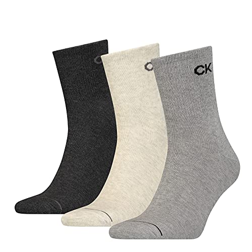 Calvin Klein Męskie krótkie skarpety (3 sztuki), Szary melan? (Mid Grey), rozmiar uniwersalny