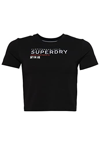 Superdry Koszulka damska z nadrukiem, Czarny, 36