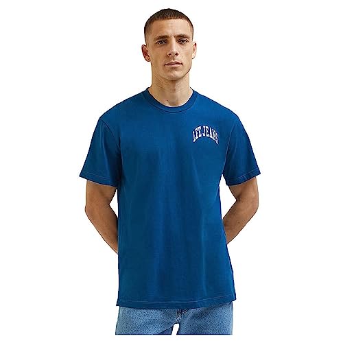 Lee Męski t-shirt Varsity Tee, niebieski, XL