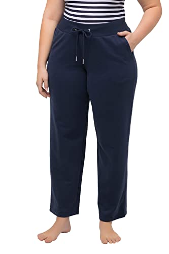 Ulla Popken Damskie spodnie Cosy Homewear Jogpants casual, niebieski (nachtblau), 58-60