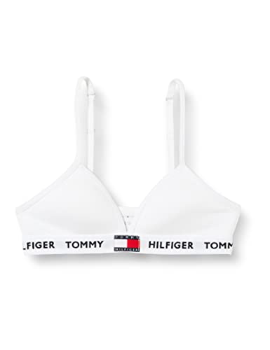 Tommy Hilfiger Dziewczęcy wyściełany trójkątny biustonosz, biały, 8 lat