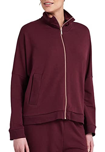 Schiesser Damska kurtka Loungewear piżama top, burgundowy, 38