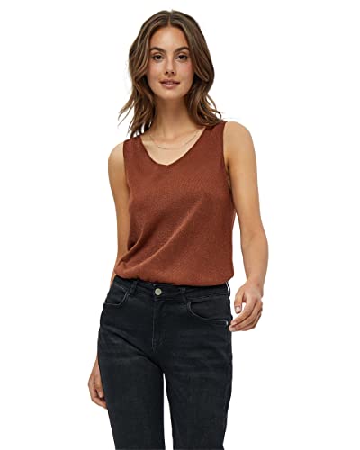 Minus Damski top z dzianiny Carli, lureks z piasku pustynnego, XL