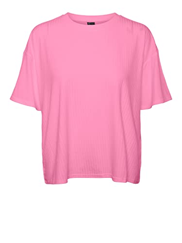 PIECES Damska koszulka Pckylie Ss Oversized Tee Noos, Begonia Pink, L