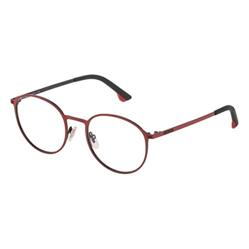 Police VK554 IDOL JR 4 Kids 08U6 nowe okulary dla dzieci, Czarny matowy z błyszczącą czerwoną częścią, 48