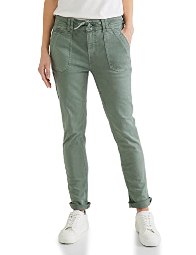 Street One Damskie spodnie jeansowe luźne, Light Soft Olive Washed, 26W / 30L