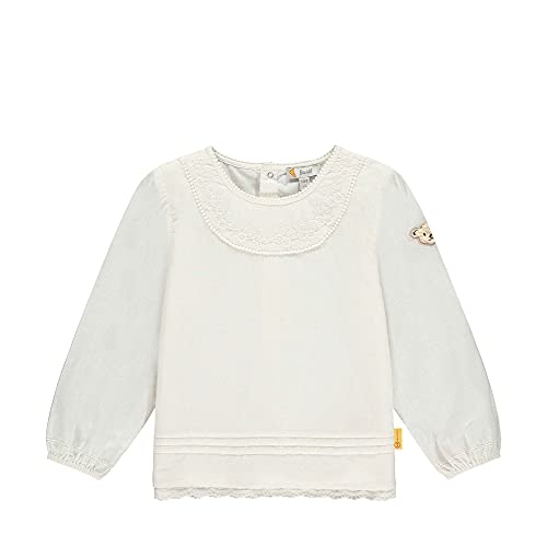 Steiff Dziewczęca bluzka z długim rękawem sukienka na co, Cloud Dancer, 86 cm